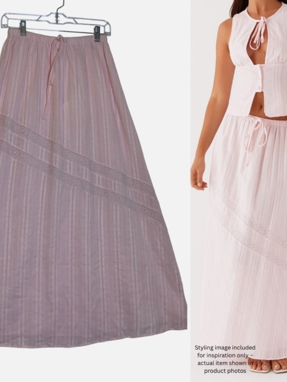 NEW Peppermayo Maxi Skirt Blush Pink Festival Boho Cottage Beach Hippie 4
